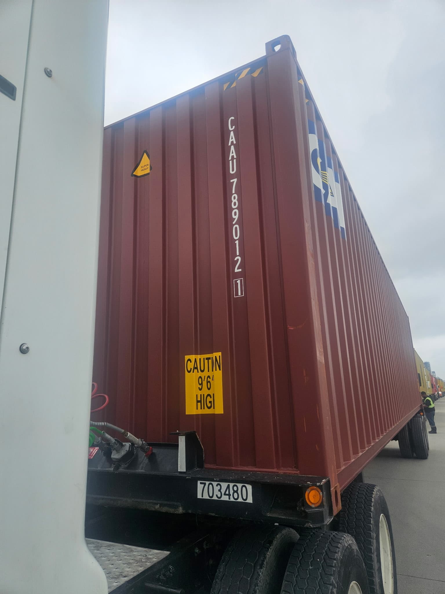 Intermodal shipping container at a Port Houston drayage terminal